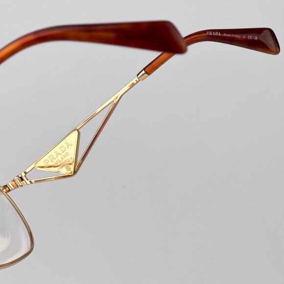 Prada PRB50V Eyeglasses – Gold Rectangle Frame | Model 5AK1O1 - Picture 8 of 9